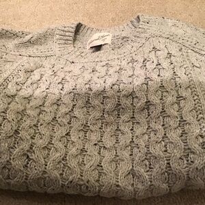 Universal Threads grey marl cotton cable pullover size S new without tags